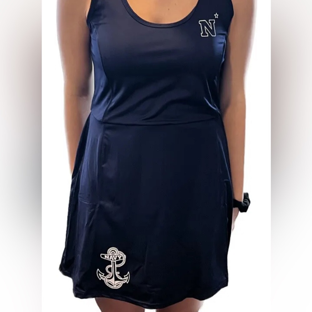NWT Navy USNA tennis dress pockets shorts handmade xersion large N Star …